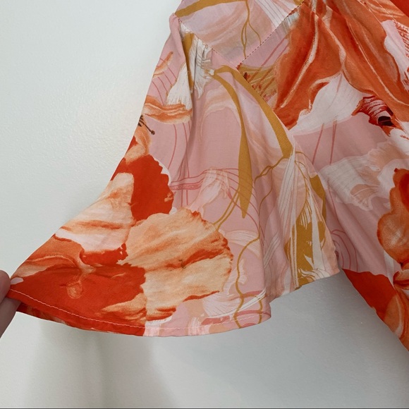 Abel the Label Peach Floral High Low dress size s - Picture 5 of 11
